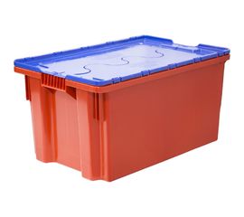 Ящик Тара.ру п/э 600х400х300 сплошной, с синей крышкой 18665 