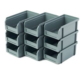 Пластиковый ящик СТЕЛЛА-ТЕХНИК 180х310х140мм, комплект 9 штук, V-1-К9-серый 