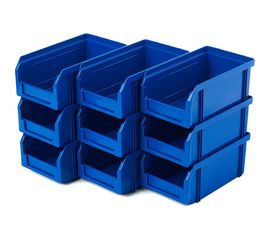 Пластиковый ящик СТЕЛЛА-ТЕХНИК 172х102х75мм, комплект 9 штук, V-1-К9-синий 