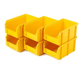 Пластиковый ящик СТЕЛЛА-ТЕХНИК 260х300х250мм, комплект 6 штук, V-2-К6-желтый 