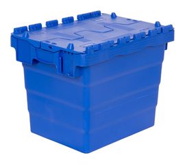 Ящик Sembol Plastik п/э 400x300x306 сплошной синий с крышкой 21820 