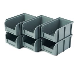 Пластиковый ящик СТЕЛЛА-ТЕХНИК 234х149х121мм, комплект 6 штук, V-2-К6-серый 