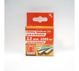 Скобы для степлера Bohrer 12 мм, Тип 140, закаленные, 1000 шт. 44211214 