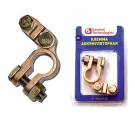 Клемма для аккумулятора General Technologies "-" Тип EURO под планку/цинковый сплав/ GT-M060012N 
