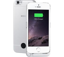Чехол-аккумулятор Interstep 2200мАч Li-Pol для iPhone 5/5S/SE Silver, B201, 45546 