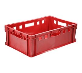 Ящик Тара.ру п/э мясной 600x400x200 сплошной Е2 красный 20317 