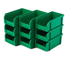 Пластиковый ящик СТЕЛЛА-ТЕХНИК комплект 9 штук V-1-К9-зеленый 