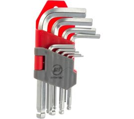 Набор шестигранных ключей ABTOMTOOL РROFFI 9 пр, с шаром, DIN3124, CrV, малые 56209 B 
