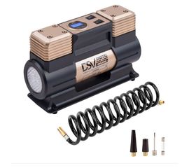 Двухцилиндровый компрессор DSV Smart, с LED фонарем 75 л/мин 12В, цифр. маном, 226000 