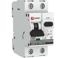 Автоматический дифференциальный выключатель EKF АВДТ-63 25А/30мА 6кА АС DA63-25-30e 