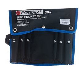 Набор 6-гранных Г-образных ключей Forsage 6 предметов, на полотне F-5067 