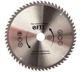 Диск пильный по дереву (255х30 мм; 60T) для циркулярных пил FIT IT 37760 