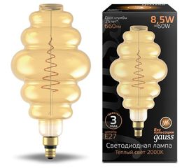 Лампа Gauss LED Filament Honeycomb E27 8.5W Amber 660lm 2000K 1/2 161802105 
