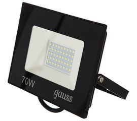 Светодиодный прожектор LED 70W IP65 6500К черный Gauss 613100370 