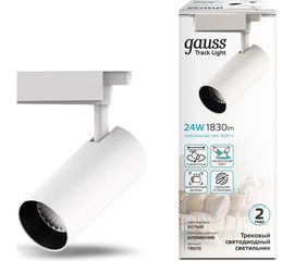 Трековый светильник GAUSS цилиндр 24W 1830lm 4000K 180-240V IP20 65х210мм белый LED 1/40 TR070 