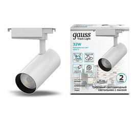 Трековый светильник GAUSS цилиндр 32W 2940lm 4000K 180-220V IP20 75х216мм белый LED 1/40 TR087 