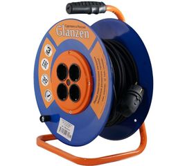Силовой удлинитель на катушке GLANZEN 4 гнезда КГ 3х2,5 EB-30-011 00-00005303 