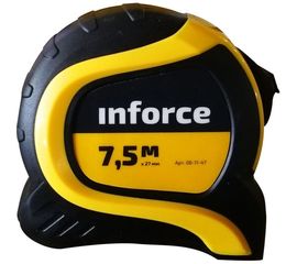 Измерительная рулетка с нейлоновой лентой и магнитным зацепом 7.5x27мм Inforce 06-11-47 