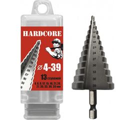 Сверло по металлу шаговое (4-39 мм; 13 ступеней) Hardcore 142439 