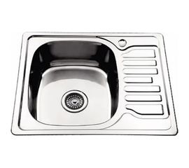 Мойка LEDEME нержавеющая сталь, врезная, 580x480x180 мм, 0.8 мм. выпуск 3 1/2, левая чаша ГЛЯНЦЕВАЯ L95848-L 97934 