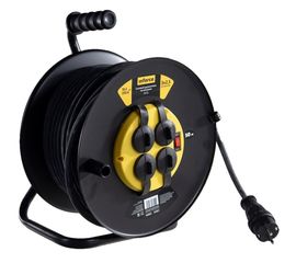 Силовой удлинитель на катушке Inforce 4 гнезда, с/з КГт 3х2,5 16A 50м IP44 09-15-04 