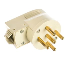 Силовая вилка Legrand 3К+Н+З 20A выход кабеля сбоку, слоновая кость 55157 