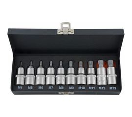 Набор насадок торцевых с вставками-битами SPLINE (1/2" DR; M4-M13; 10 шт) KRAFT KT 700689 