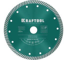 Диск алмазный отрезной турбо по бетону и кирпичу KRAFTOOL Turbo 180х22 мм 36682-180 