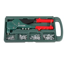 Поворотный заклепочник Kraftool 360°, RX-7 2.4-4.8 мм - алюминий и сталь, 2.4-4.0 - нерж.сталь, в боксе, с набором заклепок 31176-H6_z01 