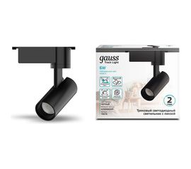 Трековый светильник GAUSS цилиндр 6W 600lm 4000K 180-220V IP20 45х155мм черный LED 1/40 TR076 