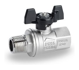 Усиленный шаровой кран RuB BRESСIA (S.33), 1" DN25 PN65, ВР-НР бабочка S33F26 