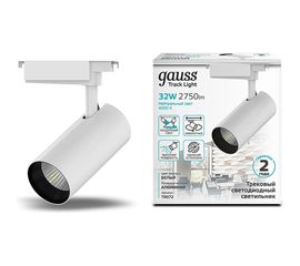 Трековый светильник GAUSS цилиндр 32W 2750lm 4000K 180-240V IP20 75х220мм белый LED 1/40 TR072 