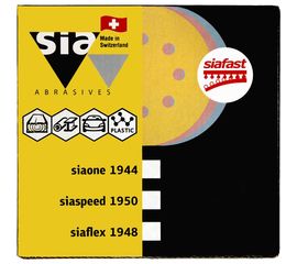 Круг шлифовальный на липучке siaone 1944 (50 шт; 125 мм; 8 отверстий; P150) sia Abrasives so50-125-8-150 