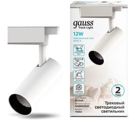 Трековый светильник GAUSS цилиндр 12W 950lm 4000K 180-220V IP20 55х190мм белый LED 1/40 TR064 