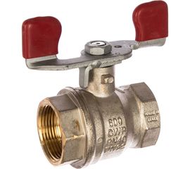 Шаровой кран RuB, 1 1/4" DN32 PN40, ВР-ВР, серия MILANO (S.90), бабочка S90G16 