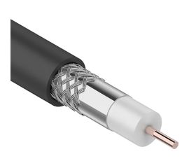 Коаксиальный кабель PROconnect RG-6U, 75 Ом, CCS/Al/Al, 48%, бухта 100 м, черный OUTDOOR 01-2205-1 