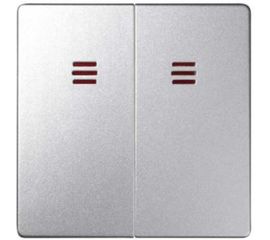 Клавиши для двухклавишного выключателя Simon, 2 шт, с подсветкой, S82 Detail алюминий 82025-93 