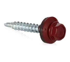 Кровельный саморез Tech-Krep КР сверло 4,8х28 RAL-3011 тёмно-красный 300 шт, ведро 103182 