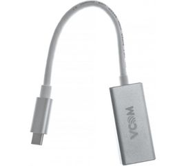 Кабель-адаптер VCOM USB 3.1 Type-C/m - DisplayPort/f, 3840x216060Hz, 10Gbps, Aluminum Shell, 0,15m CU422M 