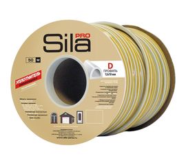 Самоклеящийся уплотнитель Sila pro D 50 м, 12х10 мм, белый SD-54C 