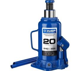 Гидравлический бутылочный домкрат 20т, 240-455мм, ЗУБР Профессионал T50 43060-20_z01 