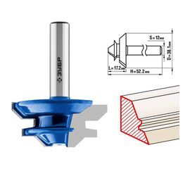 Фреза кромочная для углового сращивания ПРОФЕССИОНАЛ (38.1х17.1х52.1 мм; угол 45 град, хвостовик 12 мм) Зубр 28724-38.1 