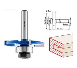 Фреза горизонтально-пазовая ПРОФЕССИОНАЛ (50.8х6х57 мм; хвостовик 8 мм) Зубр 28757-50.8-6 