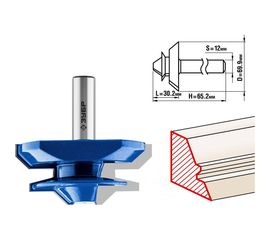 Фреза кромочная для углового сращивания ПРОФЕССИОНАЛ (69.9х30.2х65.2 мм; угол 45 град, хвостовик 12 мм) Зубр 28724-69.9 