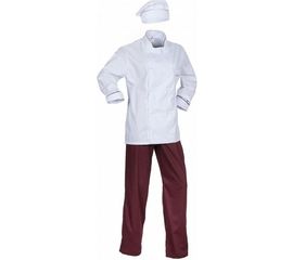 Женский костюм повара ФАКЕЛ Гурман белый/бордовый, размер 60-62, рост 170-176 50790000.014 