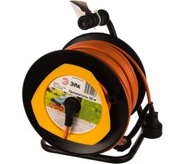 Силовой удлинитель ЭРА RPx1e3x1.550m на пластиковой катушке, c заземлением, 50м, 1 гнездо, ПВС 3х1.5 Б0046840 