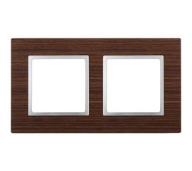 Рамка ЭРА 14530210 на 2 поста, дерево, Elegance, венге+алюминий Б0034575 