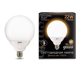 Лампа Gauss LED G125 E27 22W 1780lm 3000K 1 24 105102122 