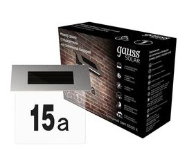 Номер дома на солнечной батарее GAUSS LED Solar, 6500K, 1/12 GS091 