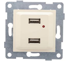 Розетка USB GUSI ELECTRIC Ugra двойная, СУ, бежевый С11USB2-003 